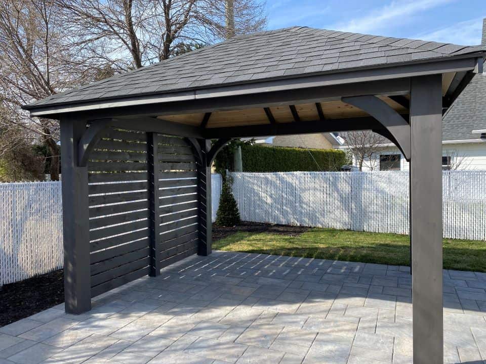 Gazebo Moderne 10x12 / Mur latté / Teinture Gris Ubrain