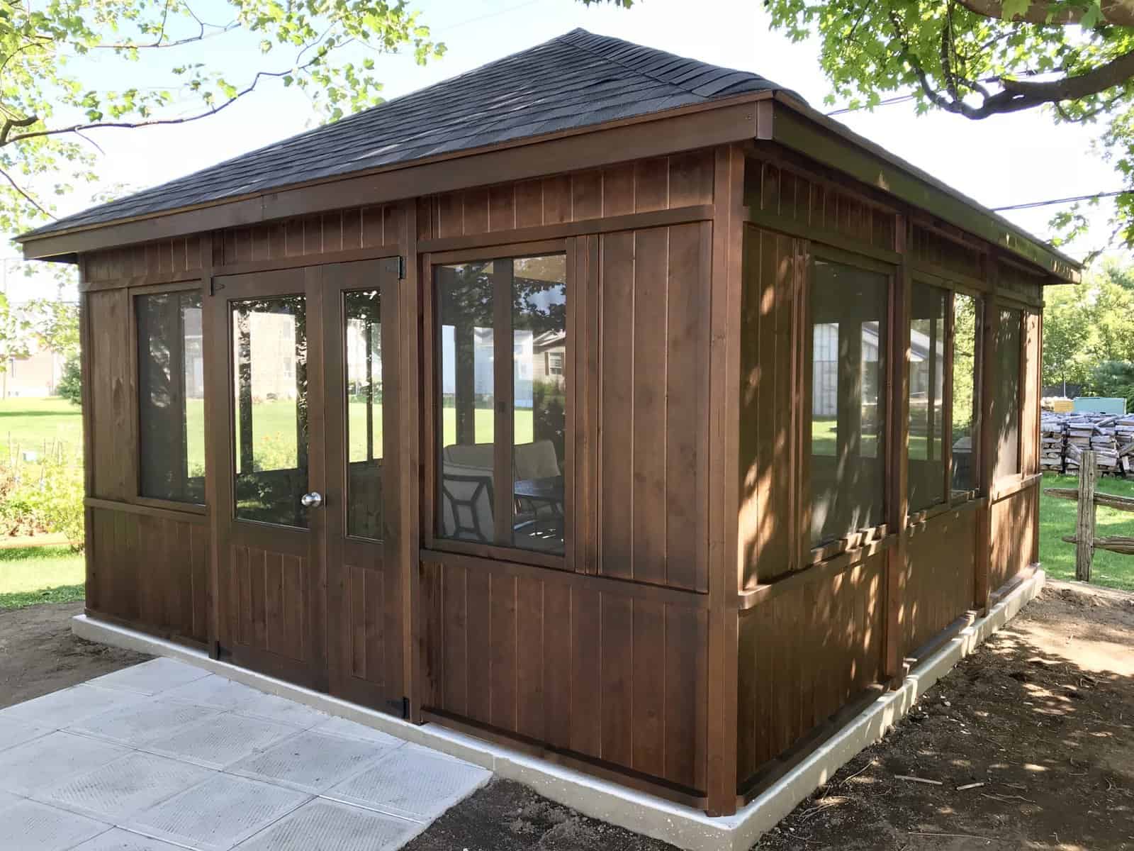 Gazebo Modèle fermé / 14 x 16 / Brun oxford